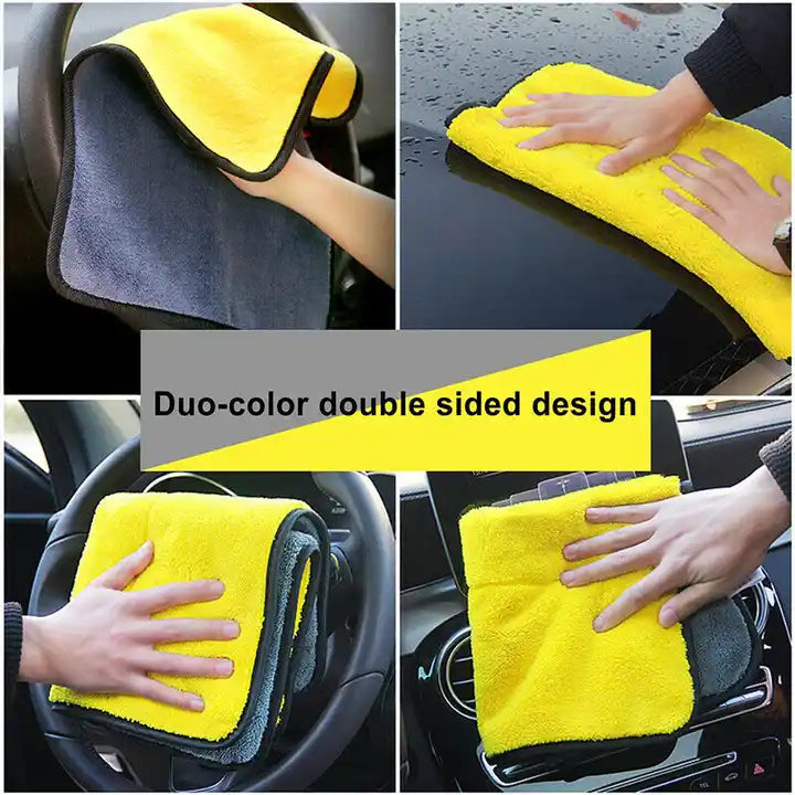 Microfiber Dual Sided Cleaning Cloth For Car 40x40 Cm ,500GSM Pack Of 6 Multicolor