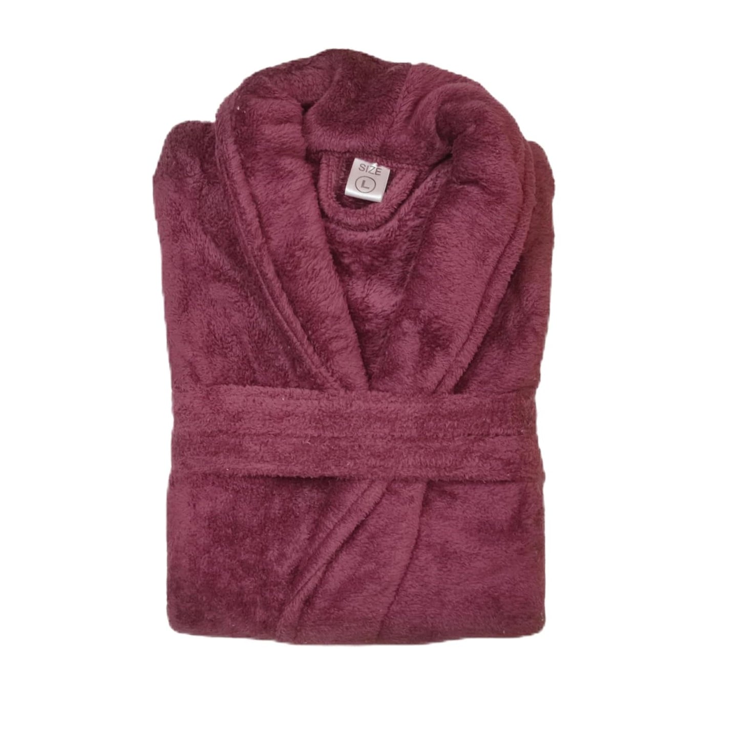 Luxury Plush Grey Unisex Bath Robe Made with Super Soft & Highly Absorbent Microfiber-WINE