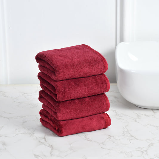 Iris Hand Towel Pack of 4 300 GSM Super Soft Microfiber 40x60 CM