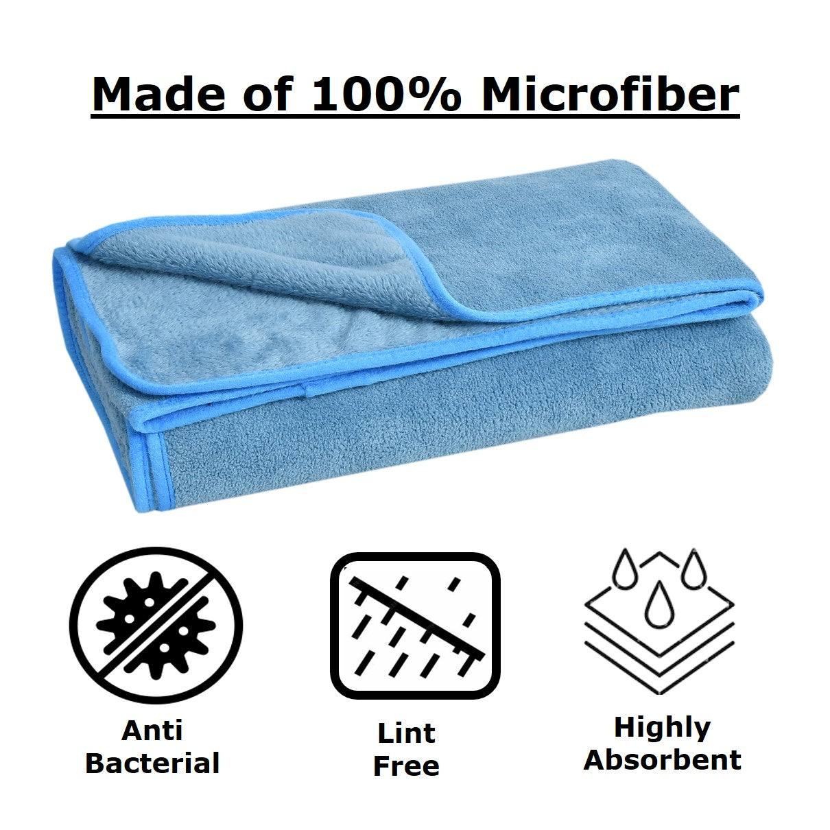 Iris Bath Towel 300 GSM Super Soft Microfiber 70x140 CM Aqua