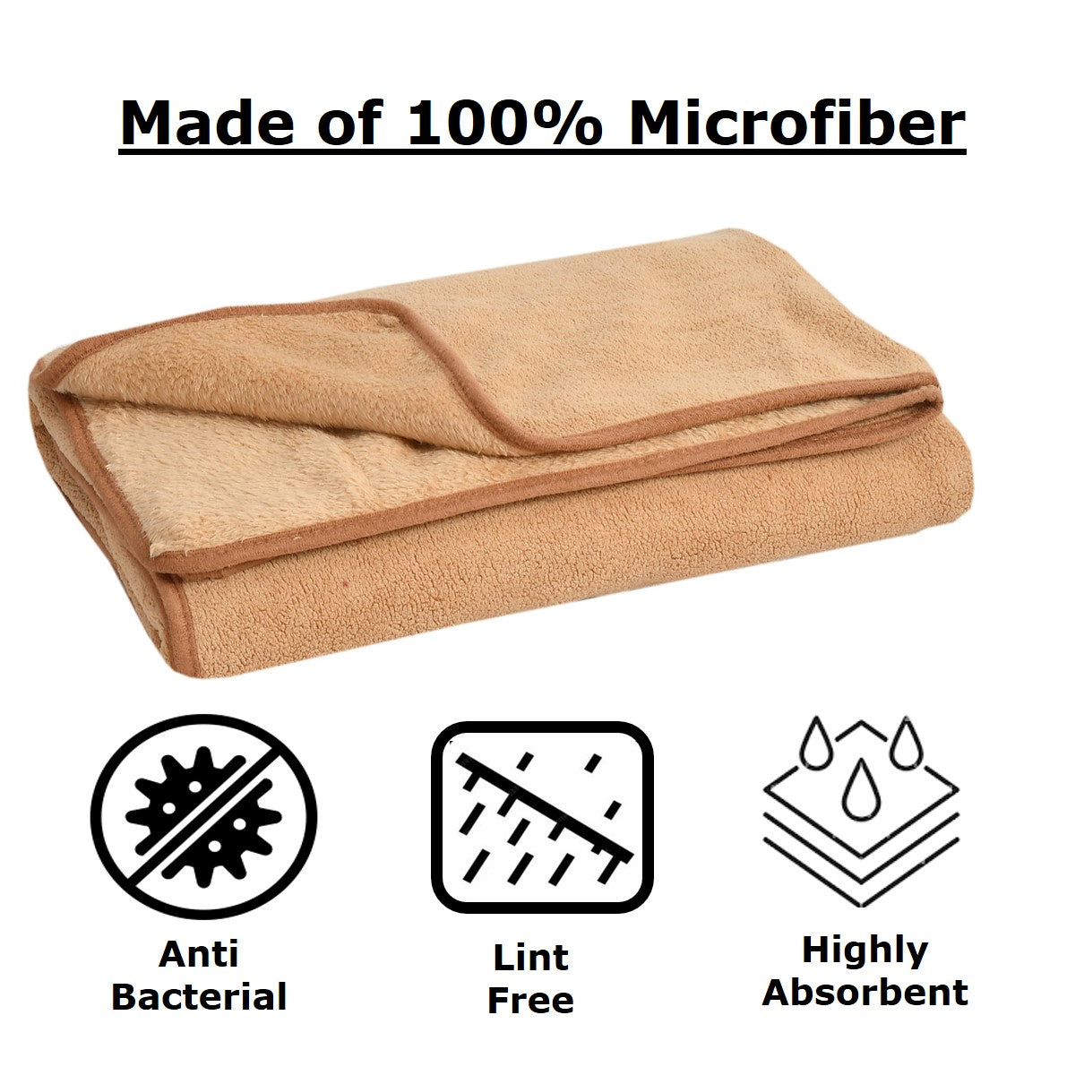 Iris Bath Towel 300 GSM Super Soft Microfiber 70x140 CM Brown
