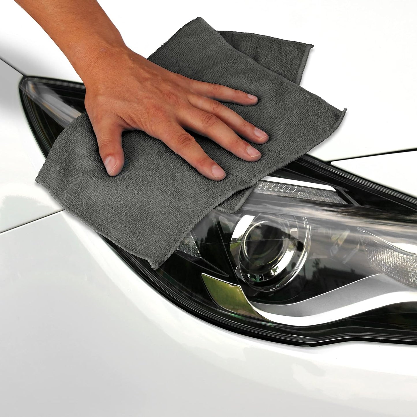 Microfiber Cleaning Cloth For Car 40x40 Cm ,300GSM Pack Of 10 Grey