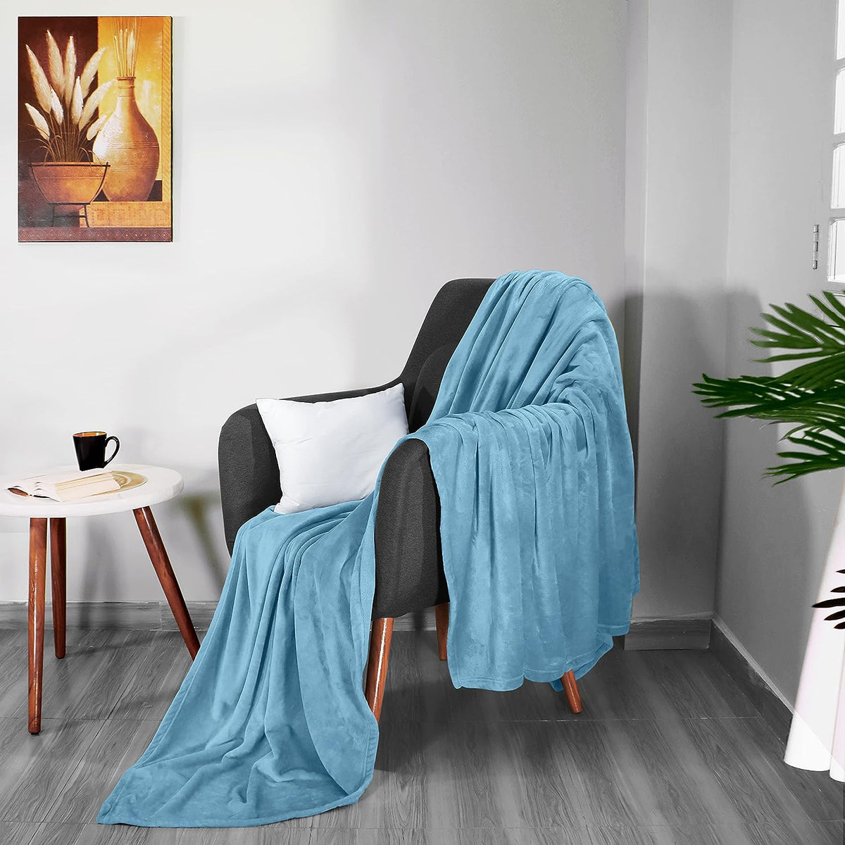 Fleece Single Flat 300 TC Solid Warm Bedsheet Pack Of 1 (Aqua)