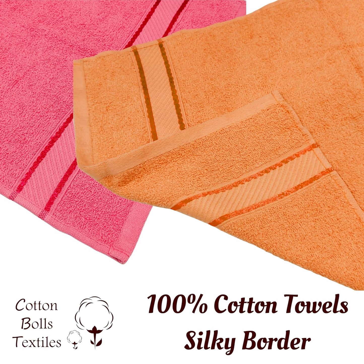 Cotton Hand Towel 6 Pcs 450 GSM (40x60 cms) Multicolor