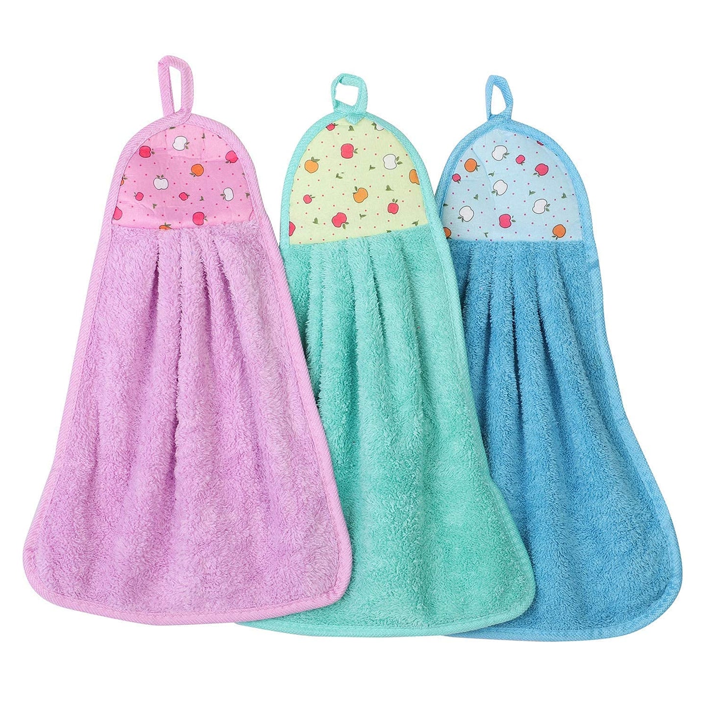 Printed Hanging Towels Pack of 3 Super Soft Microfiber Quick-Dry