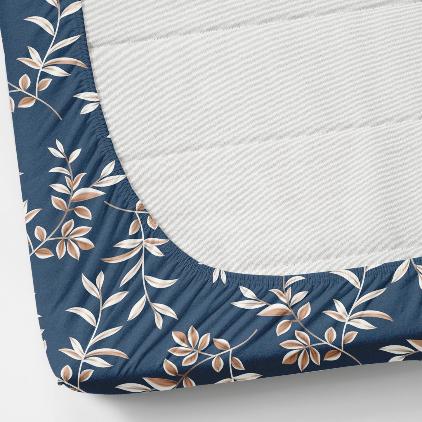 Cotton Bolls Fitted Elastic King Size Double Bedsheet
