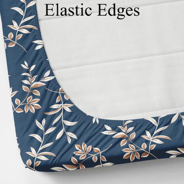 Fitted King Size Bedsheet Glace Cotton with all Round Elastic 72x78x7