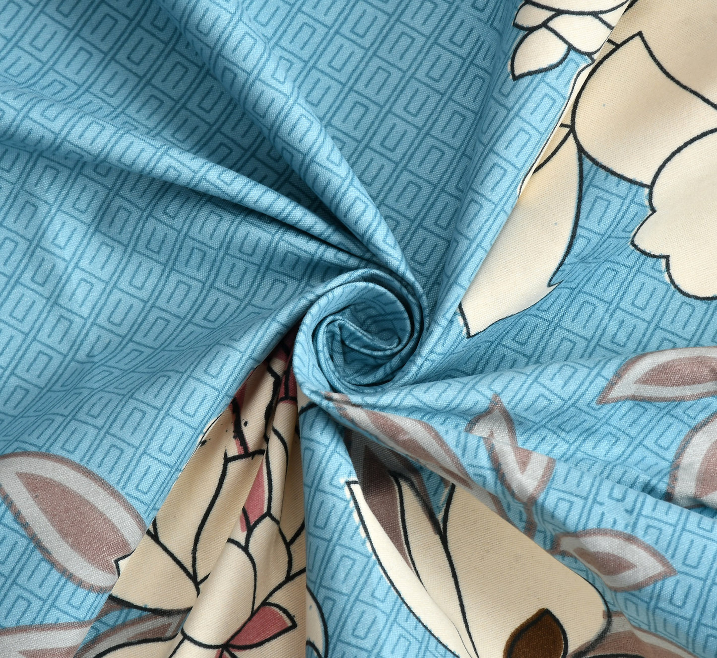 Cotton Bolls Fitted Elatic King Size Double Bedsheet