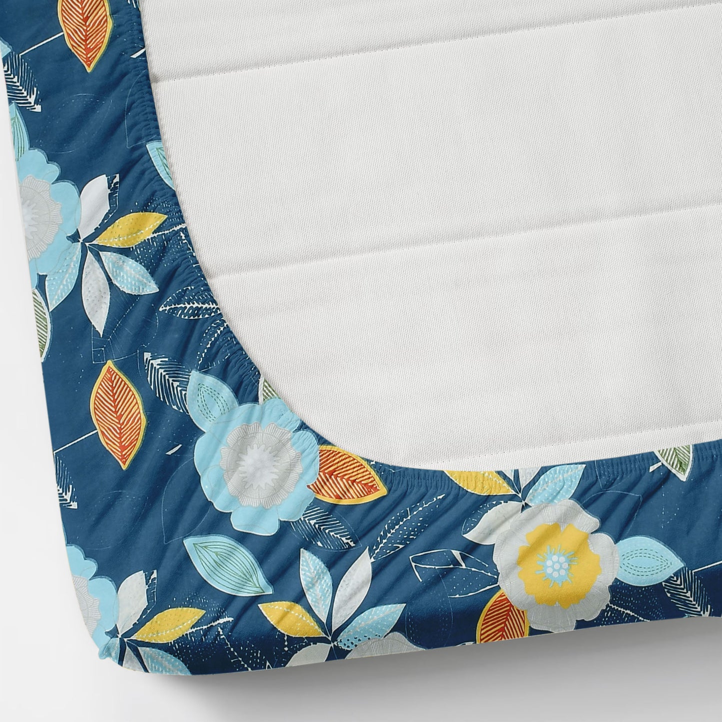 Cotton Bolls Fitted Elatic King Size Double Bedsheet