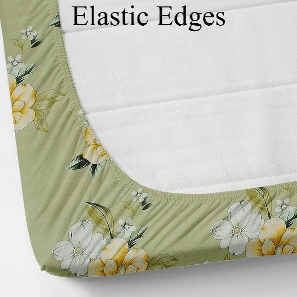Fitted King Size Bedsheet Glace Cotton with all Round Elastic 72x78x7