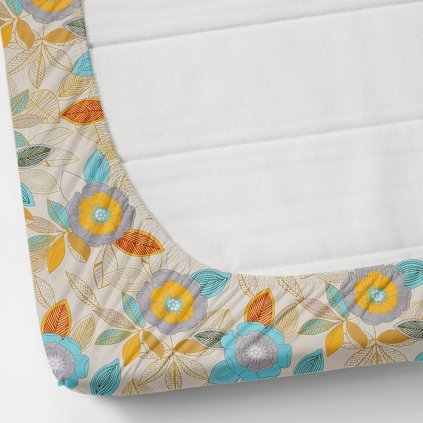 Cotton Bolls Fitted Elatic King Size Double Bedsheet