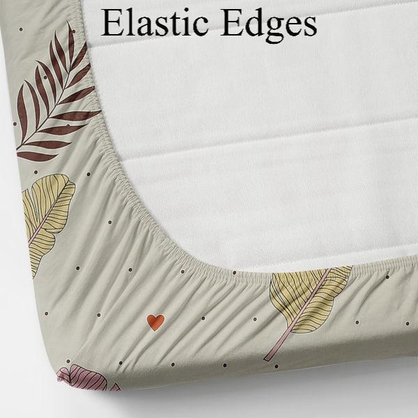 Fitted King Size Bedsheet Glace Cotton with all Round Elastic 72x78x7