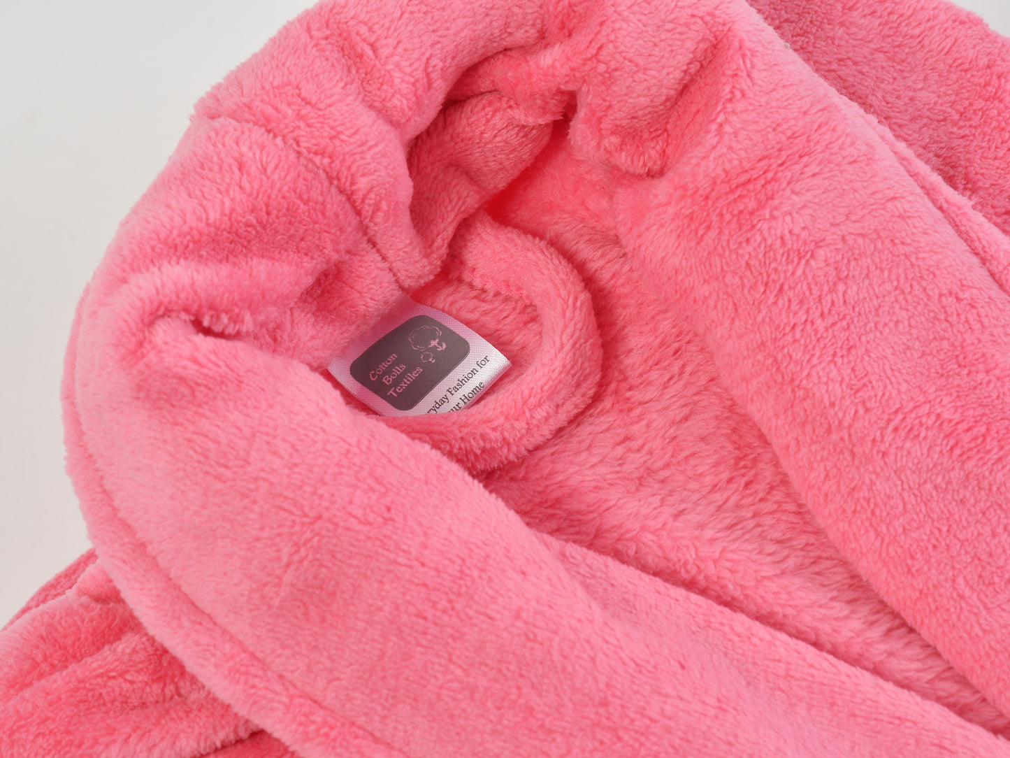 Luxury Plush Grey Unisex Bath Robe Made with Super Soft & Highly Absorbent Microfiber-PINK
