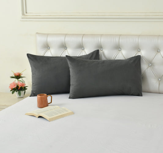 Cotton Bolls Textiles Holland Velvet Decorative Pillow Covers 40x60 cm Pack of 2