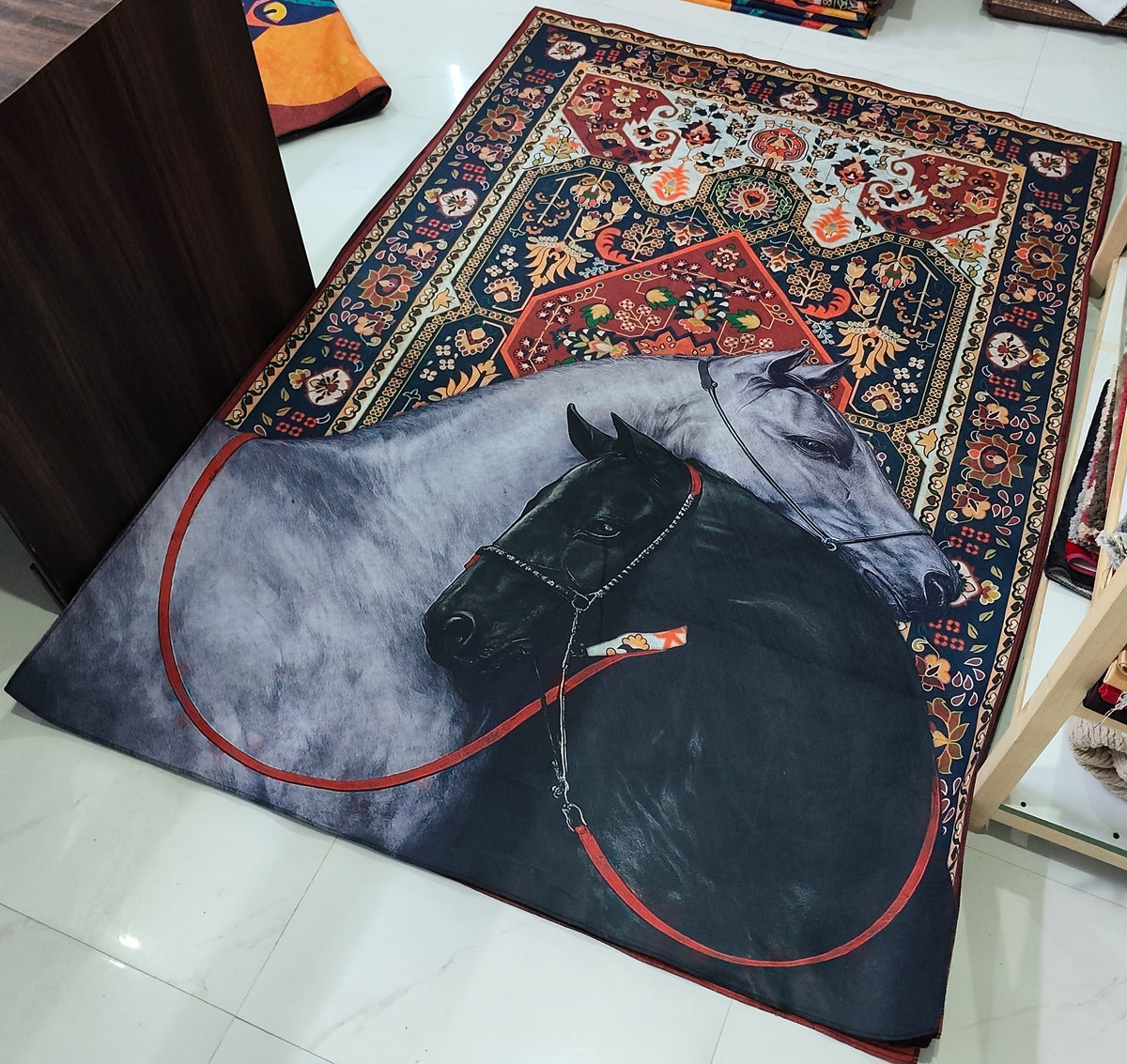 Wild Animal Print Area Rug 5x7 ft | Lightweight & Foldable Carpet
