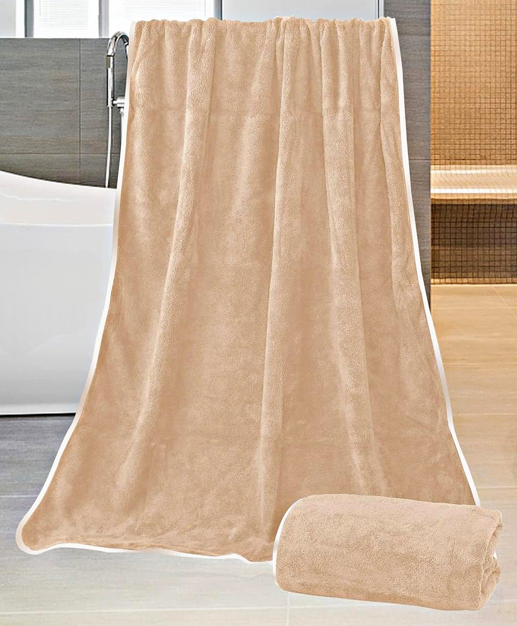 Iris Bath Towel 300 GSM Super Soft Microfiber 70x140 CM Brown