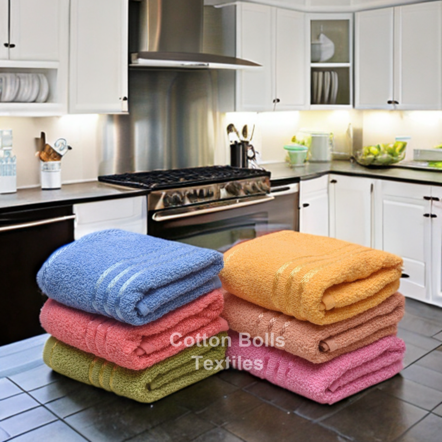 Pack of 12 Poly Cotton Kitchen Terry Towel 400 GSM 30x50 CM