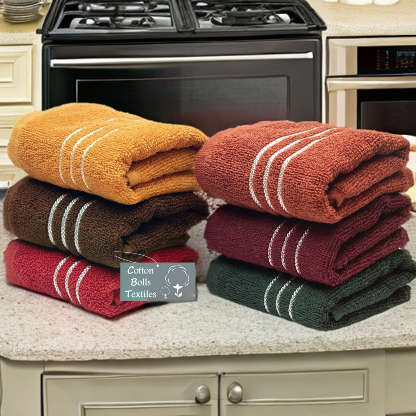 Pack of 6 Poly Cotton Kitchen Terry Towel 400 GSM 35x50 CM