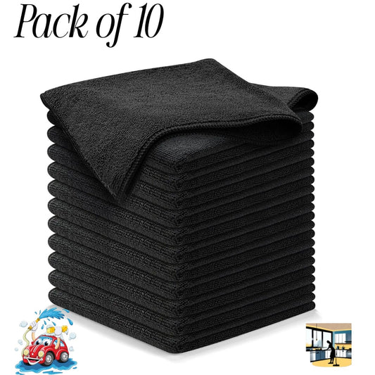 Microfiber Cleaning Cloth For Car 40x40 Cm ,300GSM Pack Of 10 Grey
