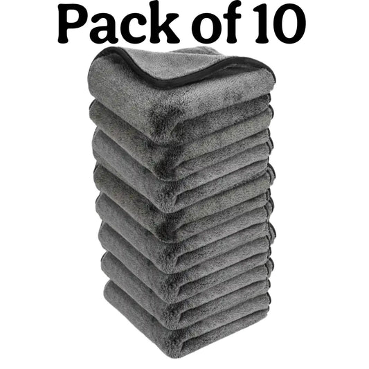 Microfiber Cleaning Cloth For Car 40x40 Cm ,300GSM Pack Of 10 Grey