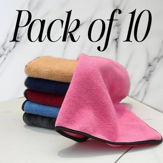 Microfiber Cleaning Cloth For Car 40x40 Cm ,300GSM Pack Of 10 Multi