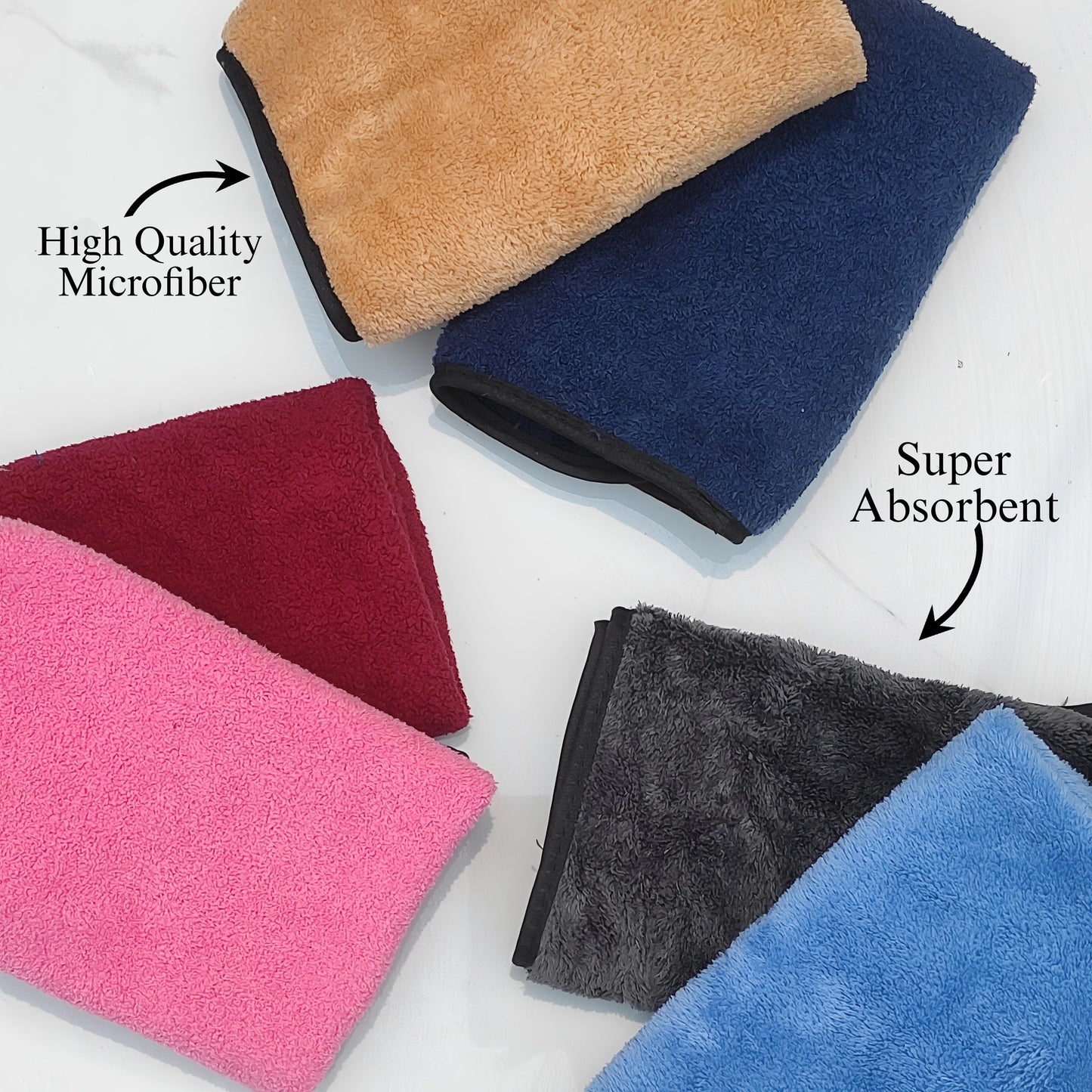 Microfiber Cleaning Cloth For Car 40x40 Cm ,300GSM Pack Of 10 Multi