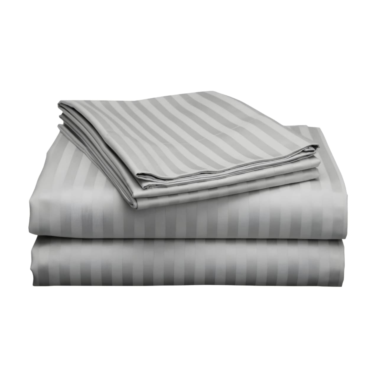 Cotton Bolls 300 TC 100% Cotton Stripes King Bed Sheet - Premium Bedsheet and 2 Pillow Covers