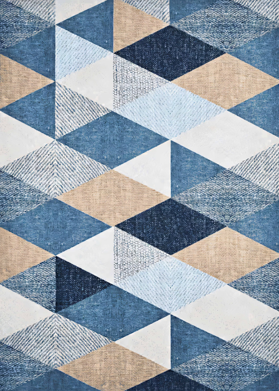 Printed Flat Room Carpet, Plain Rug for Living Room – 5x7 Feet (Crystal Blue)
