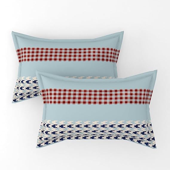 Pack of 2 Fitted King Size Bedsheet Glace Cotton with all Round Elastic 72x78x7