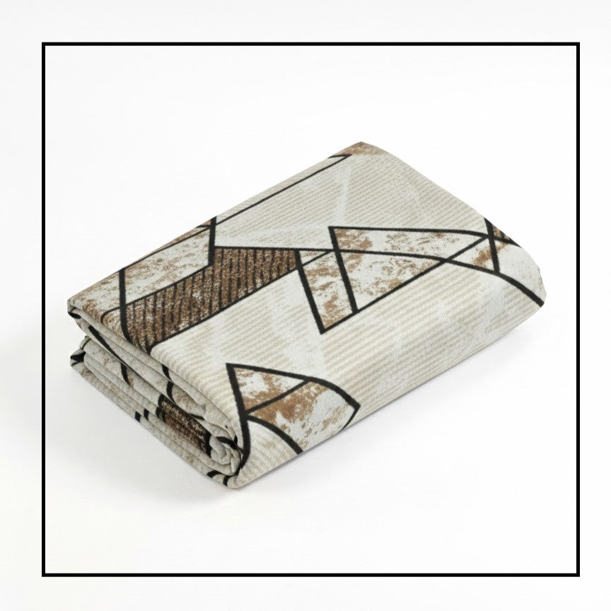 Printed Flat Room Carpet, Plain Rug for Living Room – 5x7 Feet (Beige Brown)