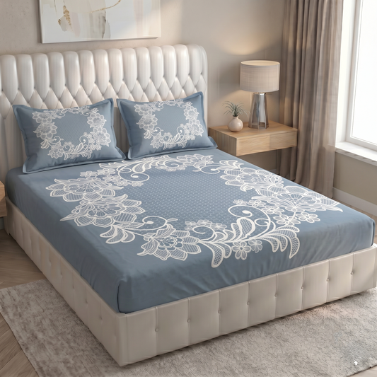 Glace Cotton Double Bedsheet with 2 Pillow Covers - Fade Resistant Soft Breathable Fabric (Copy) (Copy)