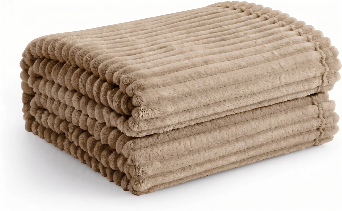 SUPER SOFT FLEECE RIBBED BLANKET ALL SEASON