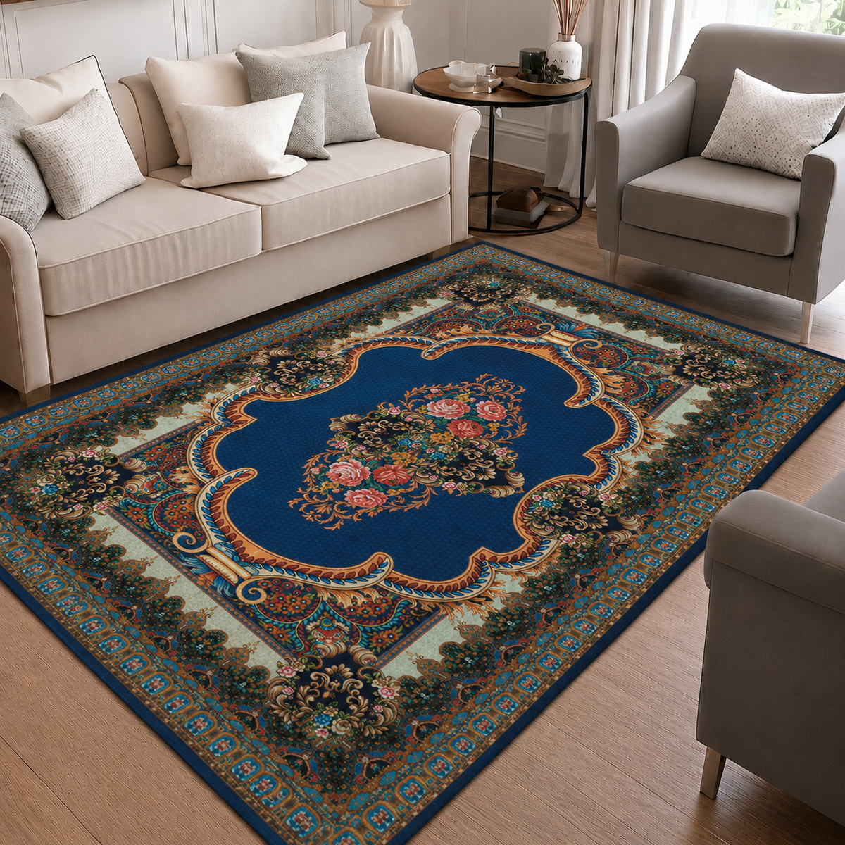 Classic Printed Area Rug – 5×7 Feet, Foldable & Lightweight