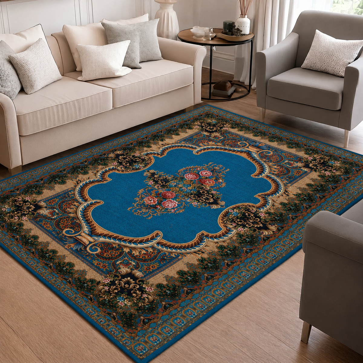 Classic Printed Area Rug – 5×7 Feet, Foldable & Lightweight