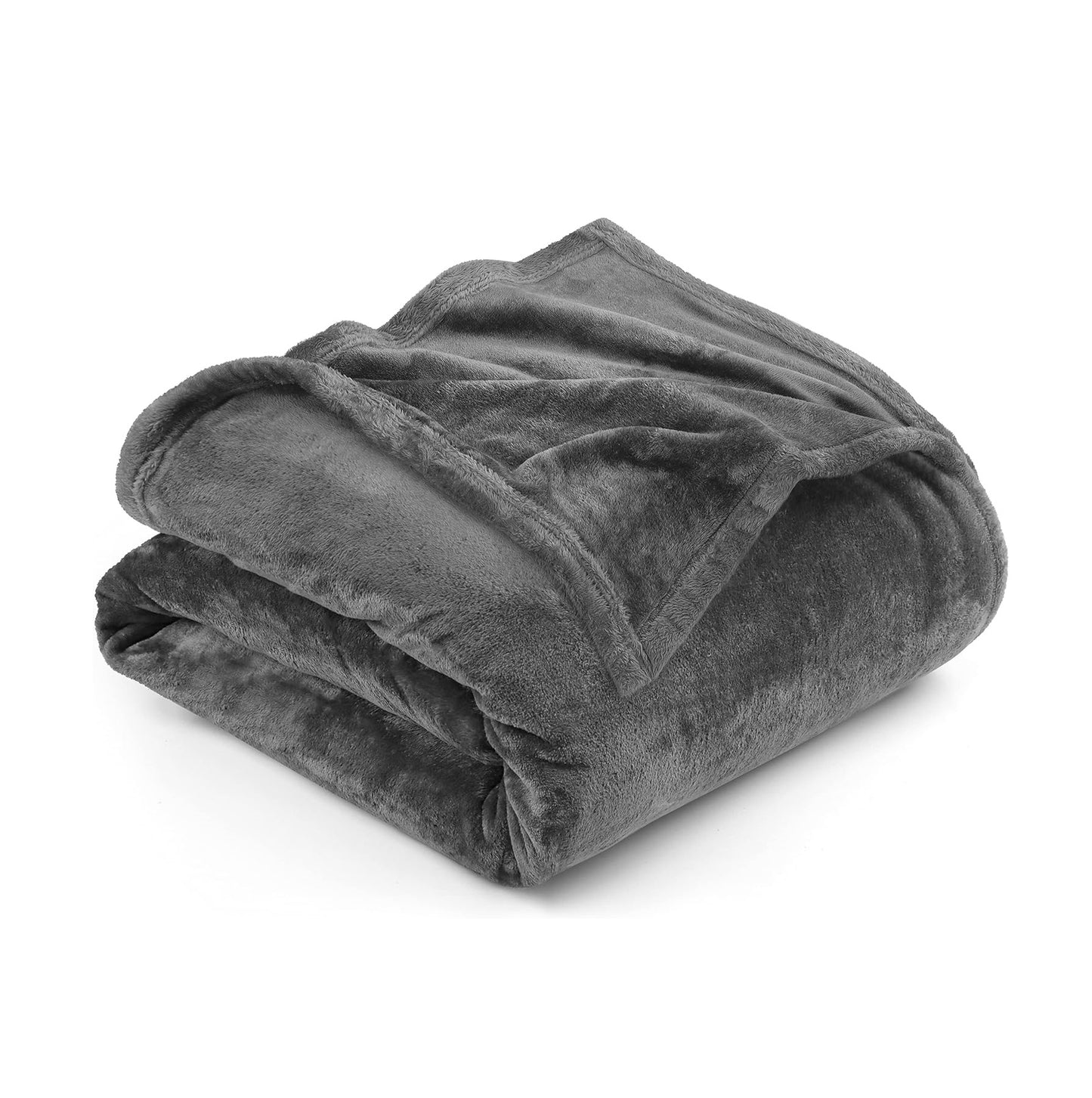 Fleece Double Flat 300 TC Solid Warm Bedsheet Pack Of 1 (Dark Grey)