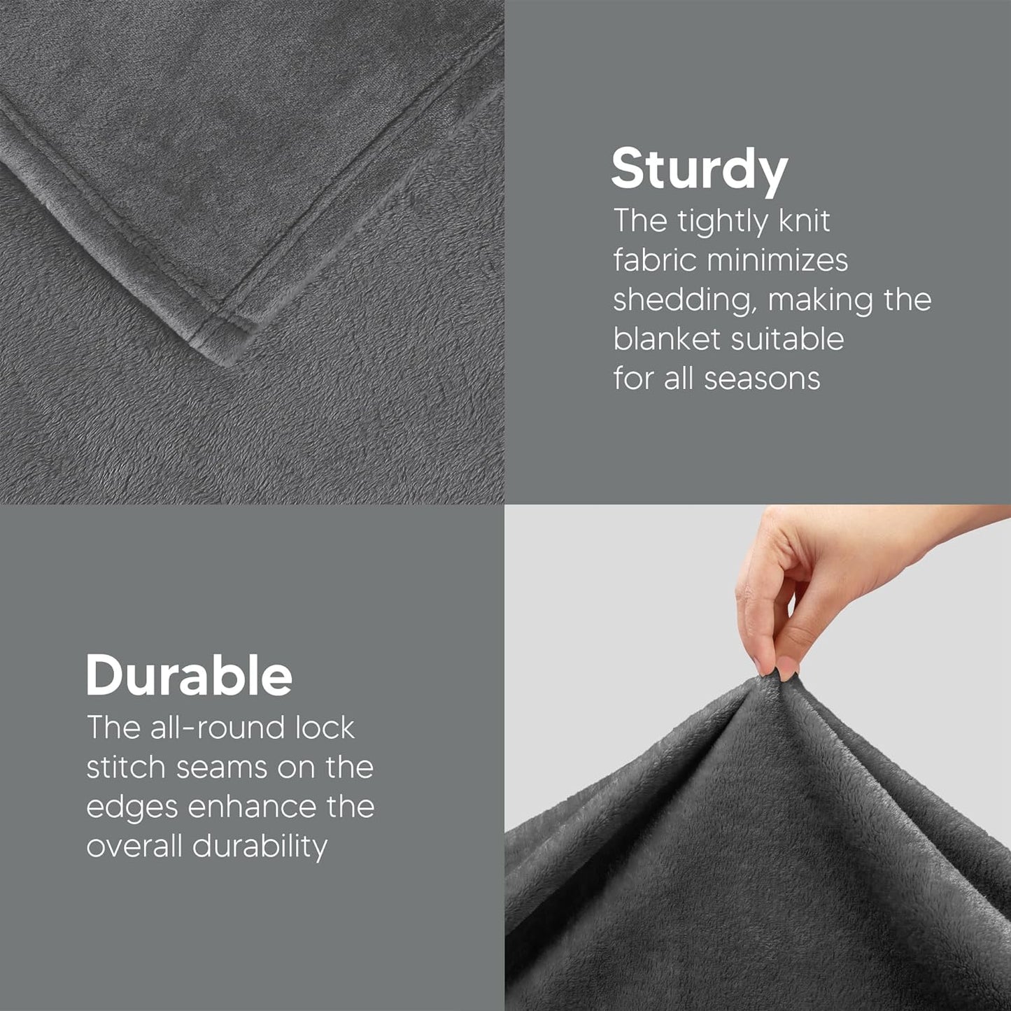 Fleece Double Flat 300 TC Solid Warm Bedsheet Pack Of 1 (Dark Grey)