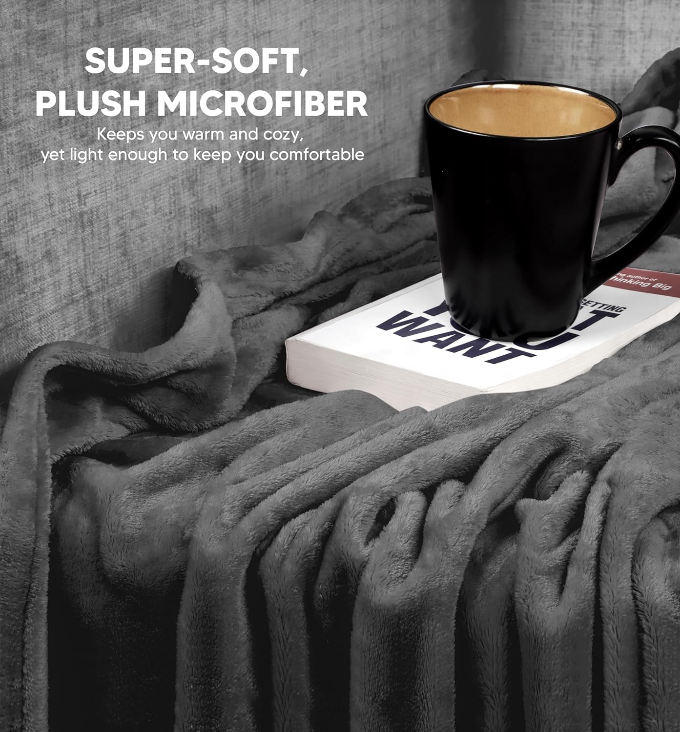 Fleece Double Flat 300 TC Solid Warm Bedsheet Pack Of 1 (Dark Grey)