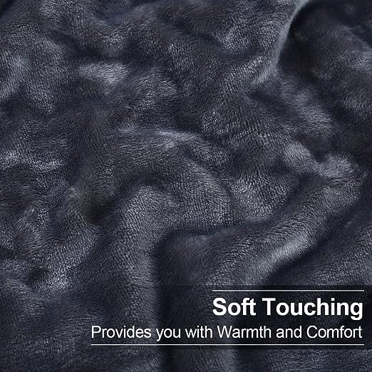Fleece Double Flat 300 TC Solid Warm Bedsheet Pack Of 1 (Dark Grey)