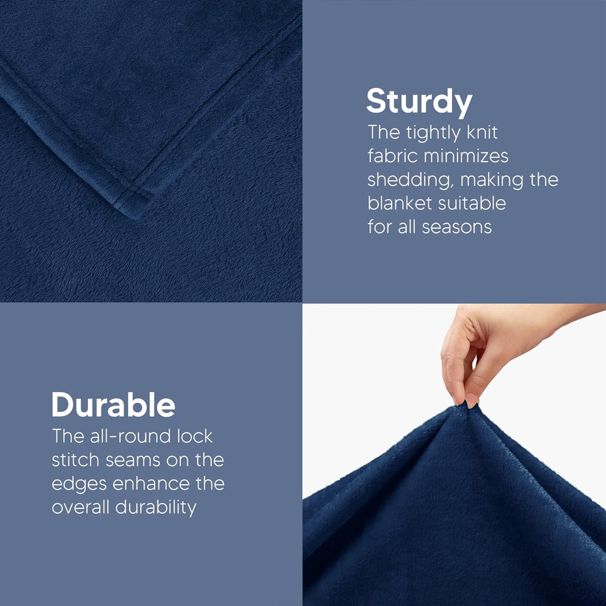Fleece Double Flat 300 TC Solid Warm Bedsheet Pack Of 1 (Navy Blue)