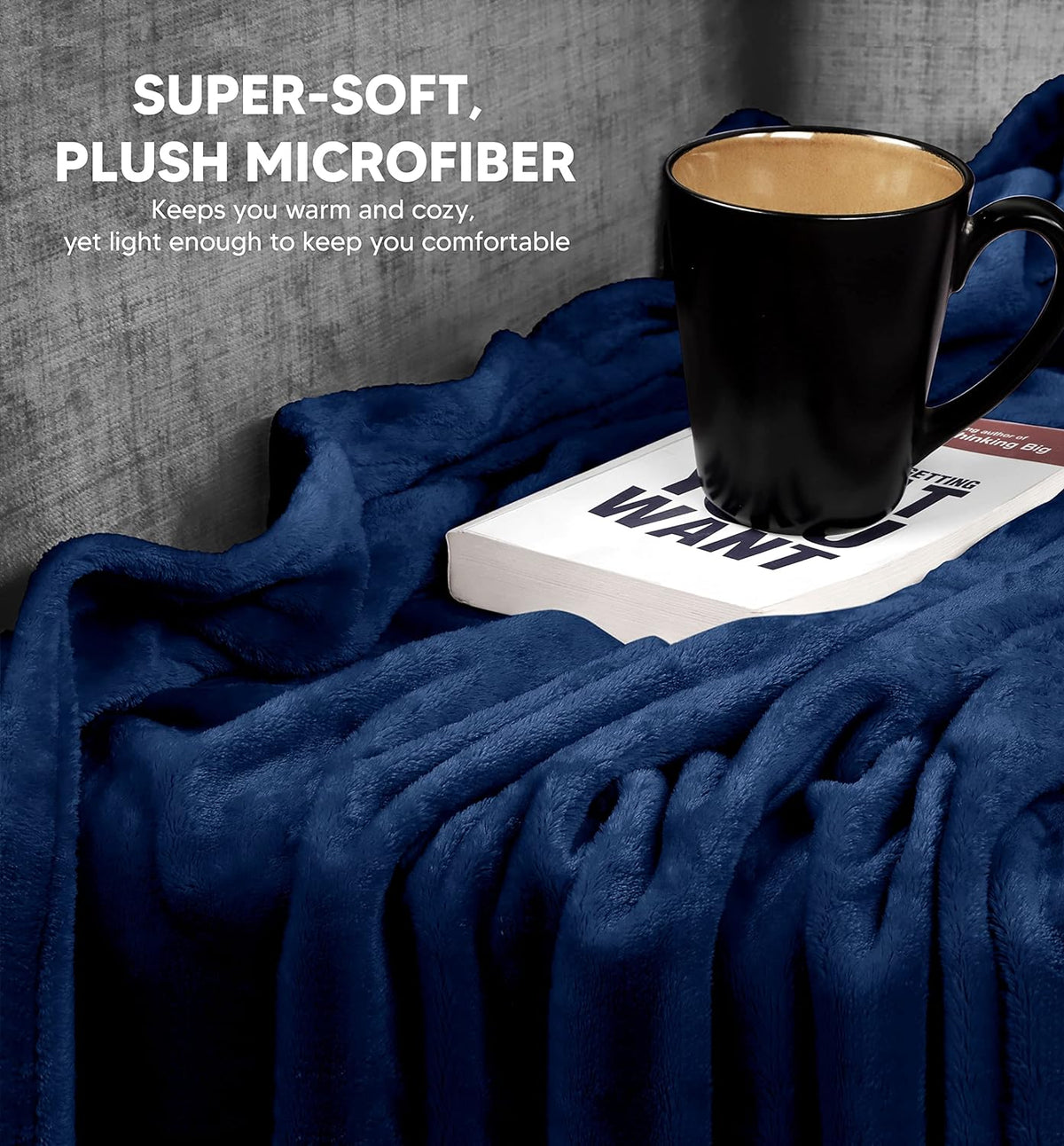 Fleece Double Flat 300 TC Solid Warm Bedsheet Pack Of 1 (Navy Blue)