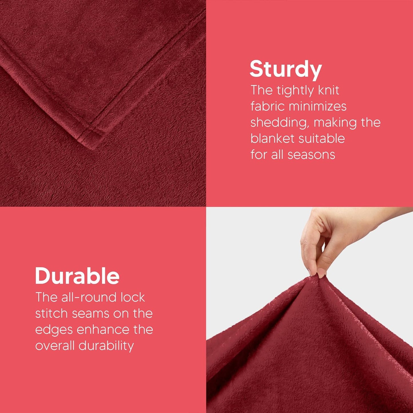 Fleece Single Flat 300 TC Solid Warm Bedsheet Pack Of 1 (Maroon)