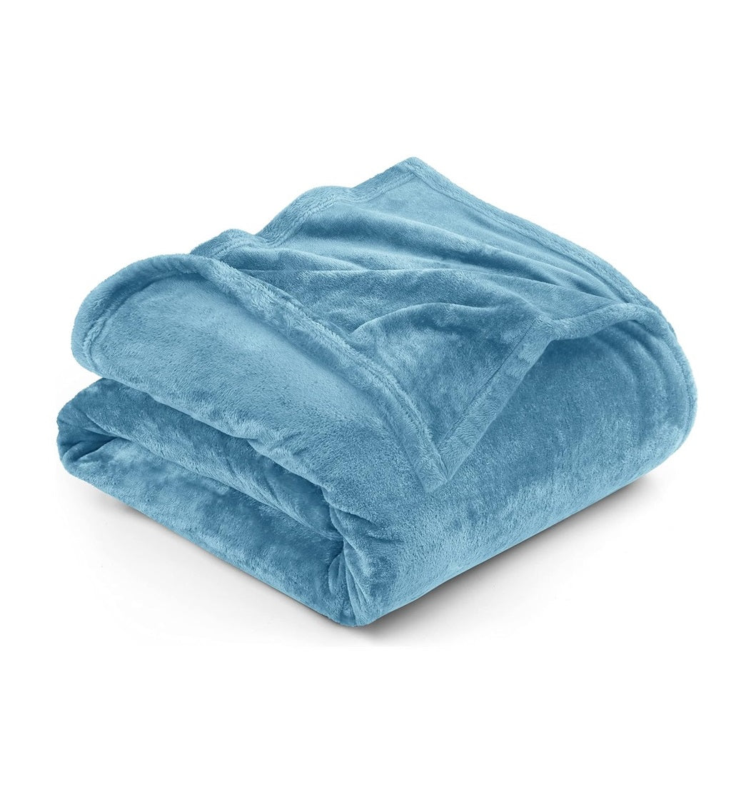 Fleece Single Flat 300 TC Solid Warm Bedsheet Pack Of 1 (Aqua)