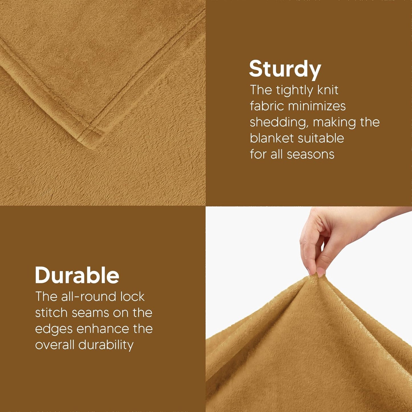 Fleece Single Flat 300 TC Solid Warm Bedsheet Pack Of 1 (Brown)