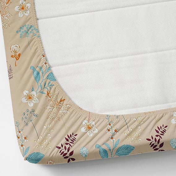 Pack of 2 Fitted King Size Bedsheet Glace Cotton with all Round Elastic 72x78x7