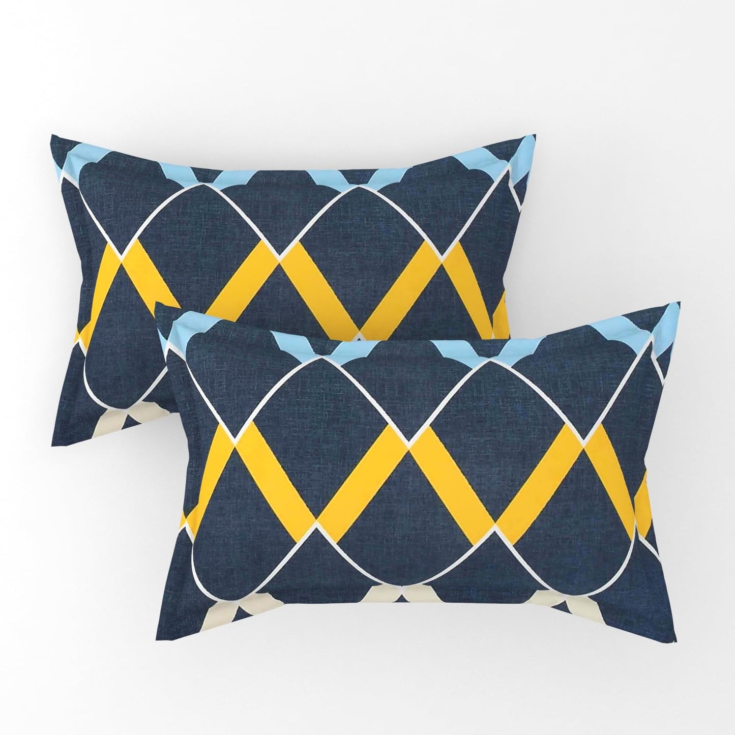 Pack of 2 Fitted King Size Bedsheet Glace Cotton with all Round Elastic 72x78x7