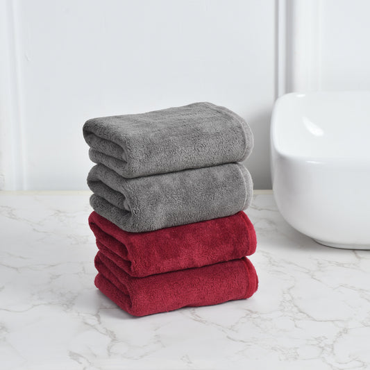 Iris Hand Towel Pack of 4 300 GSM Super Soft Microfiber 40x60 CM