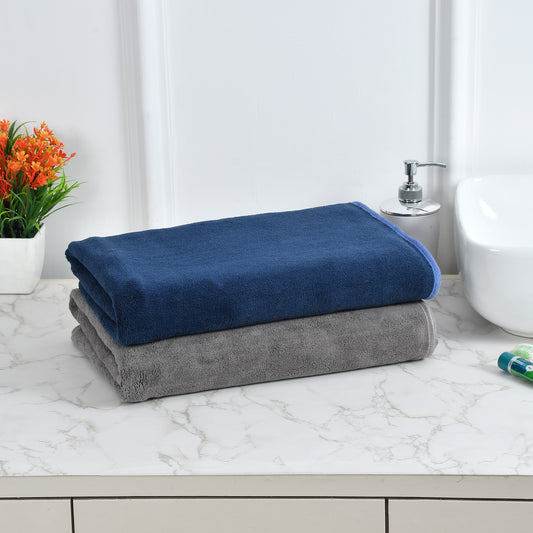 Iris Bath Towel Pack of 2 300 GSM Super Soft Microfiber 70x140 CM