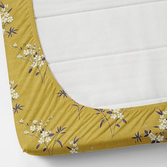 Pack of 2 Fitted King Size Bedsheet Glace Cotton with all Round Elastic 72x78x7