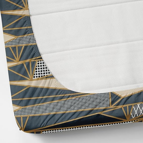 Pack of 2 Fitted King Size Bedsheet Glace Cotton with all Round Elastic 72x78x7