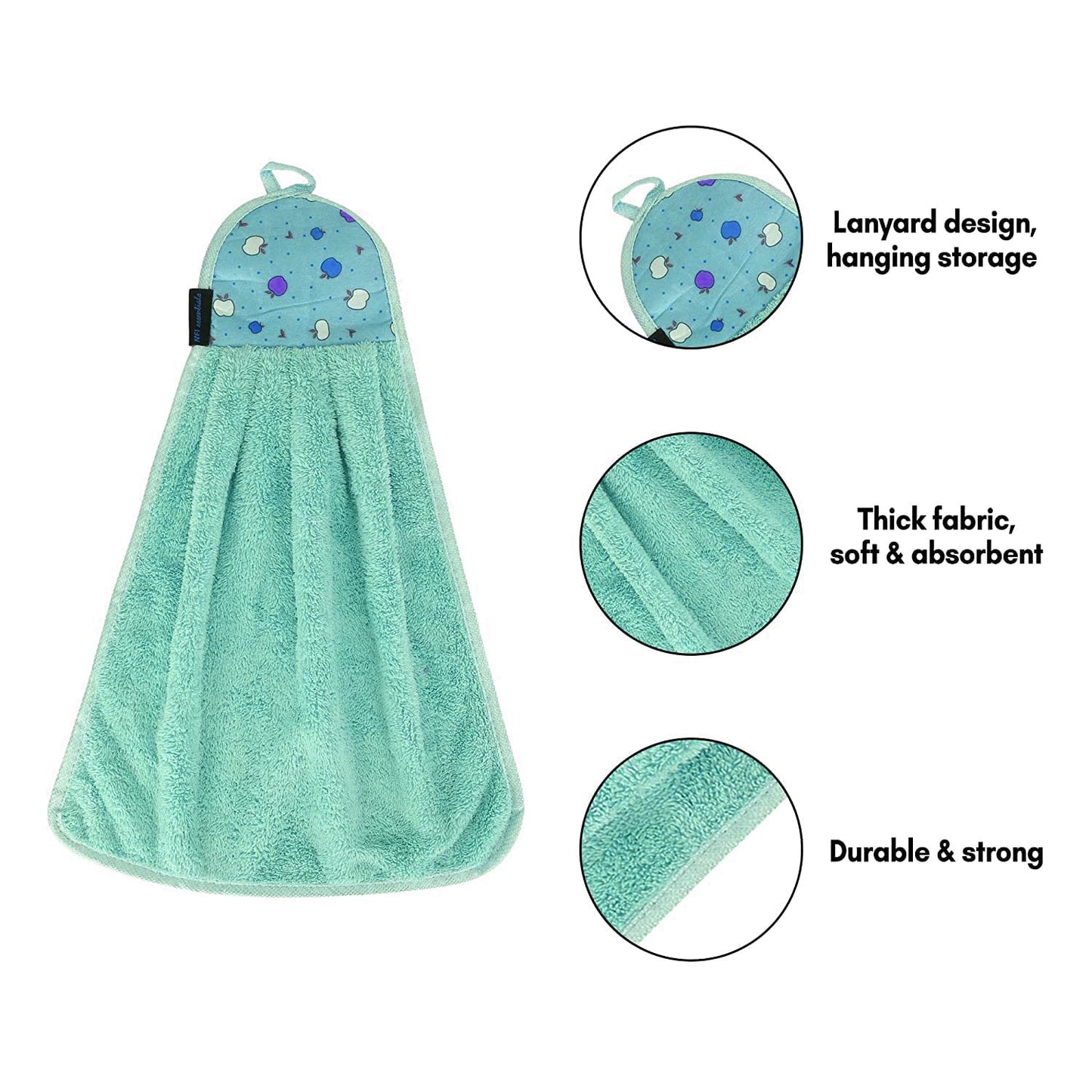 Printed Hanging Towels Pack of 2 Super Soft Microfiber Quick-Dry